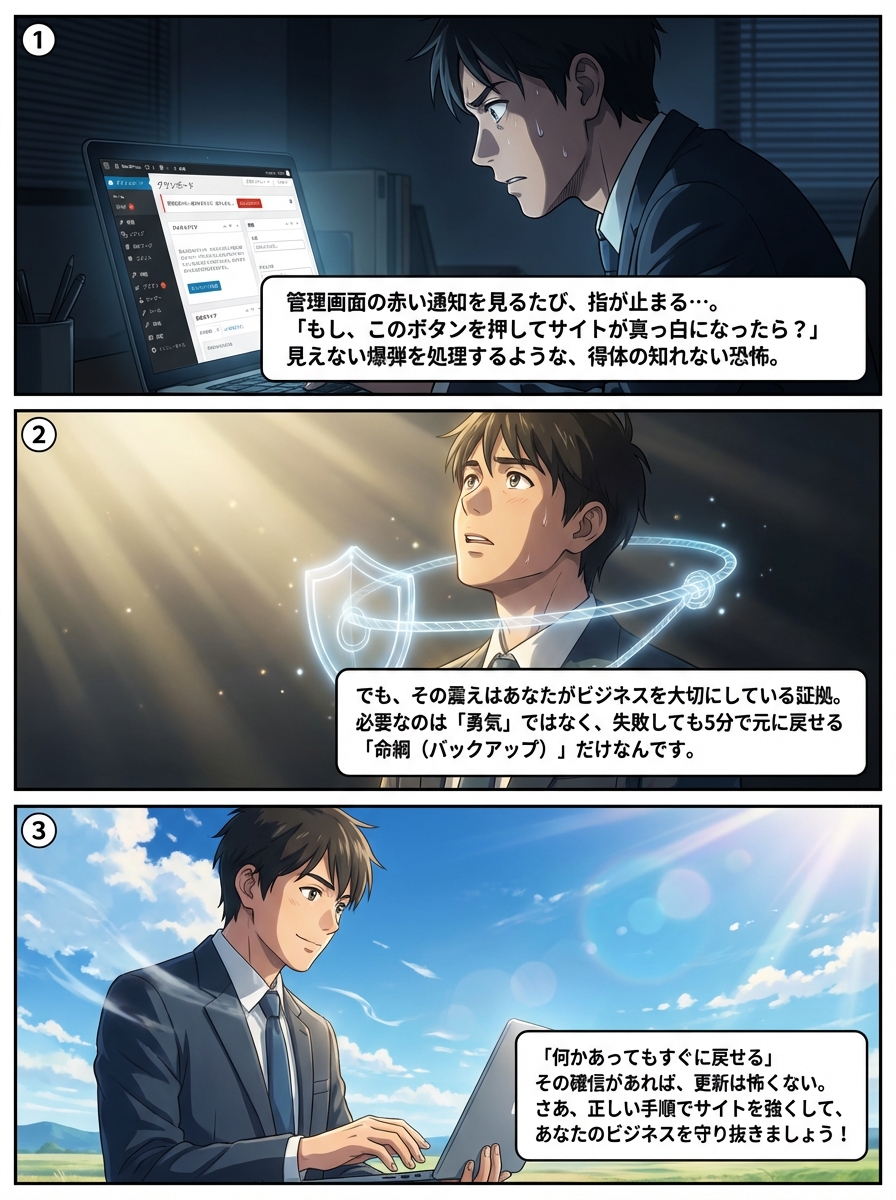 WordPressの更新が怖い！失敗をゼロにする安全対策と万が一の復旧手順