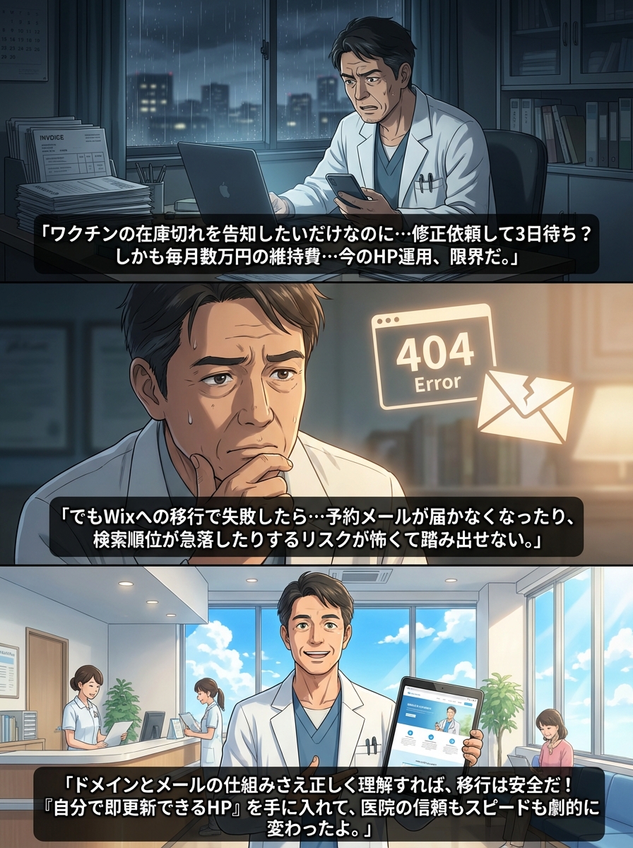 Wixでクリニックホームページを乗り換える完全ガイド｜失敗しない手順と注意点