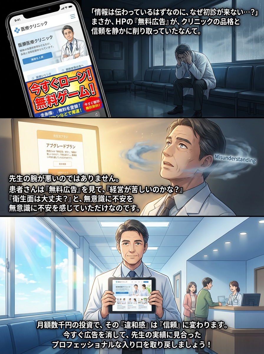 病院・クリニックの無料ホームページ広告を消すべき理由と具体的な削除・改善方法