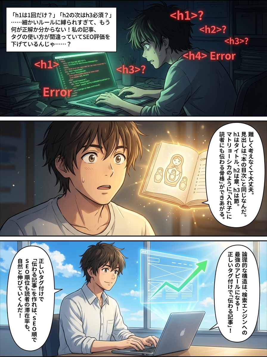 h1・h2タグの正しい使い方とよくある間違い｜SEO効果を高める見出しのルール
