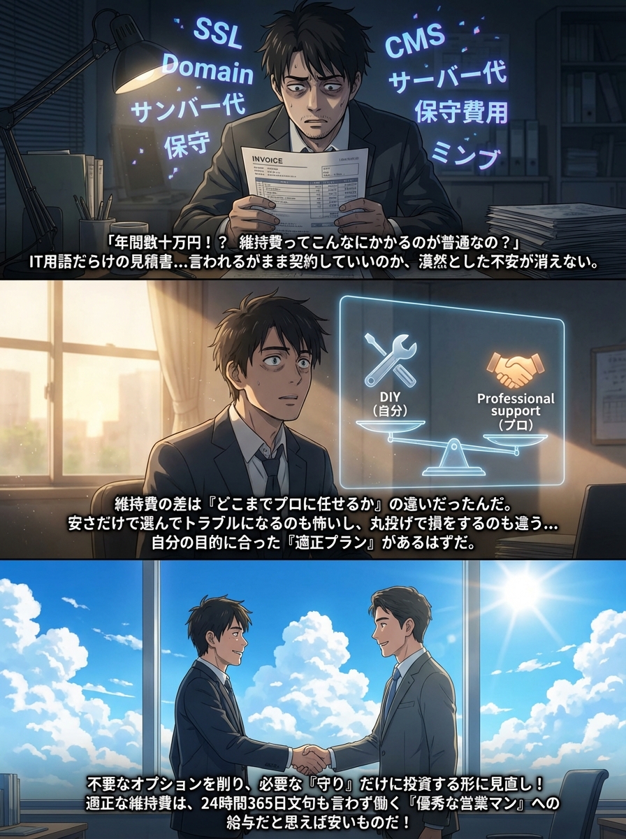 ホームページ維持費の年間相場はいくら？内訳と費用を安く抑えるコツを完全解説