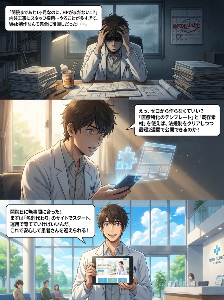 クリニックホームページ制作を短納期で実現するコツ｜失敗しない業者の選び方と準備