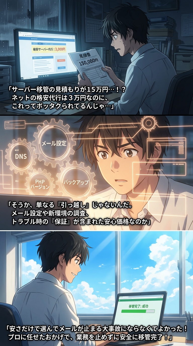サーバー移管を制作会社に依頼する費用相場は？料金の内訳と失敗しないための注意点を解説