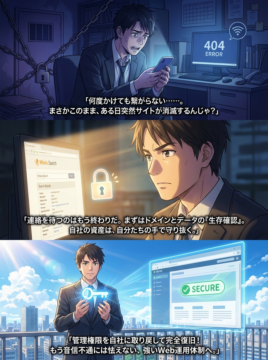 ホームページ制作会社と連絡が取れない時の対処法｜Web資産を救出する全手順