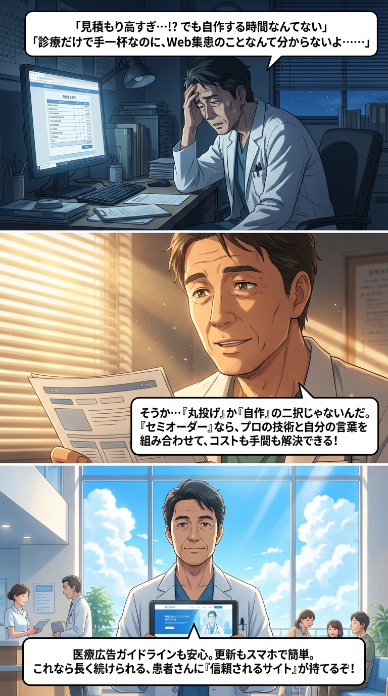 医院ホームページ制作を「本当に簡単」にする3つの選択肢｜失敗しない選び方