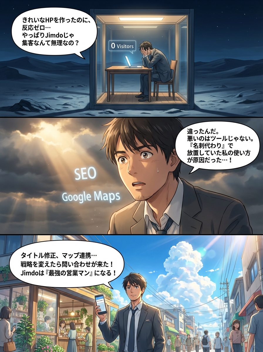 Jimdoで集客できない原因を特定！無料版の限界と売上を伸ばす5つの改善ステップ