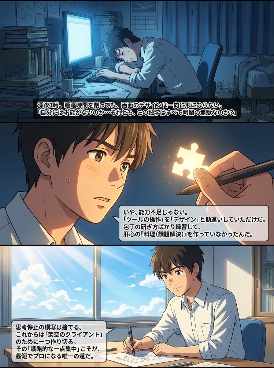 Webデザインの独学は時間の無駄？挫折する人の共通点と効率的な学習の境界線