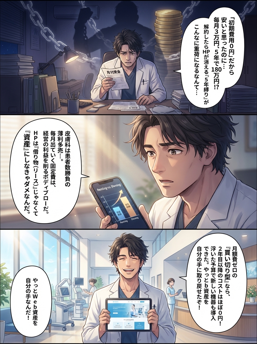 皮膚科クリニックのホームページ制作｜月額費用なし（買い切り型）で後悔しない選び方