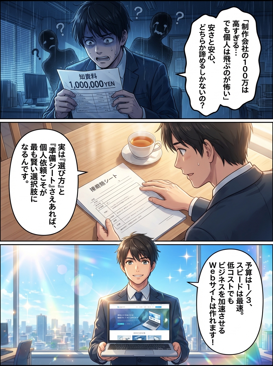 サイト作成の代行を個人に依頼する完全ガイド｜費用相場と失敗を防ぐ選び方