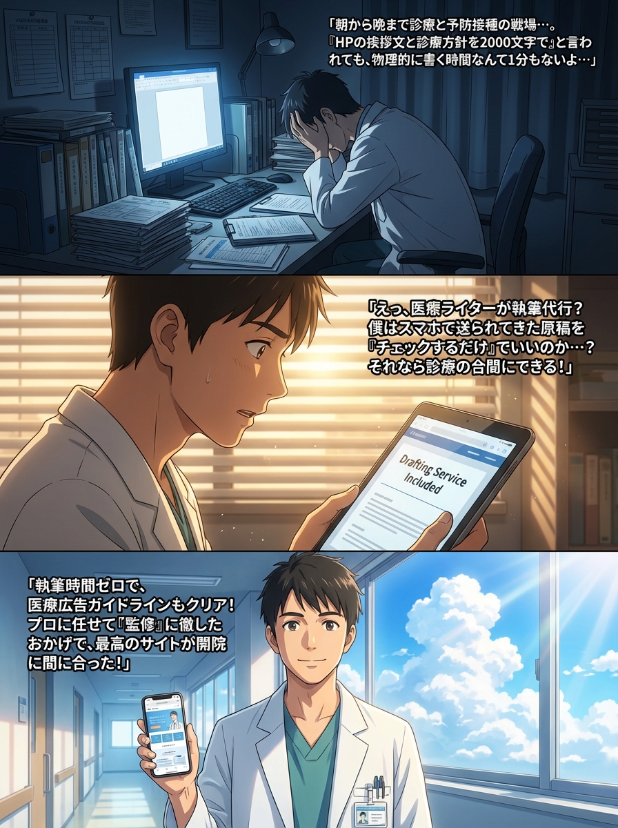 忙しい小児科医のための「原稿不要」ホームページ制作｜負担ゼロで信頼を得るサイト構築の秘訣