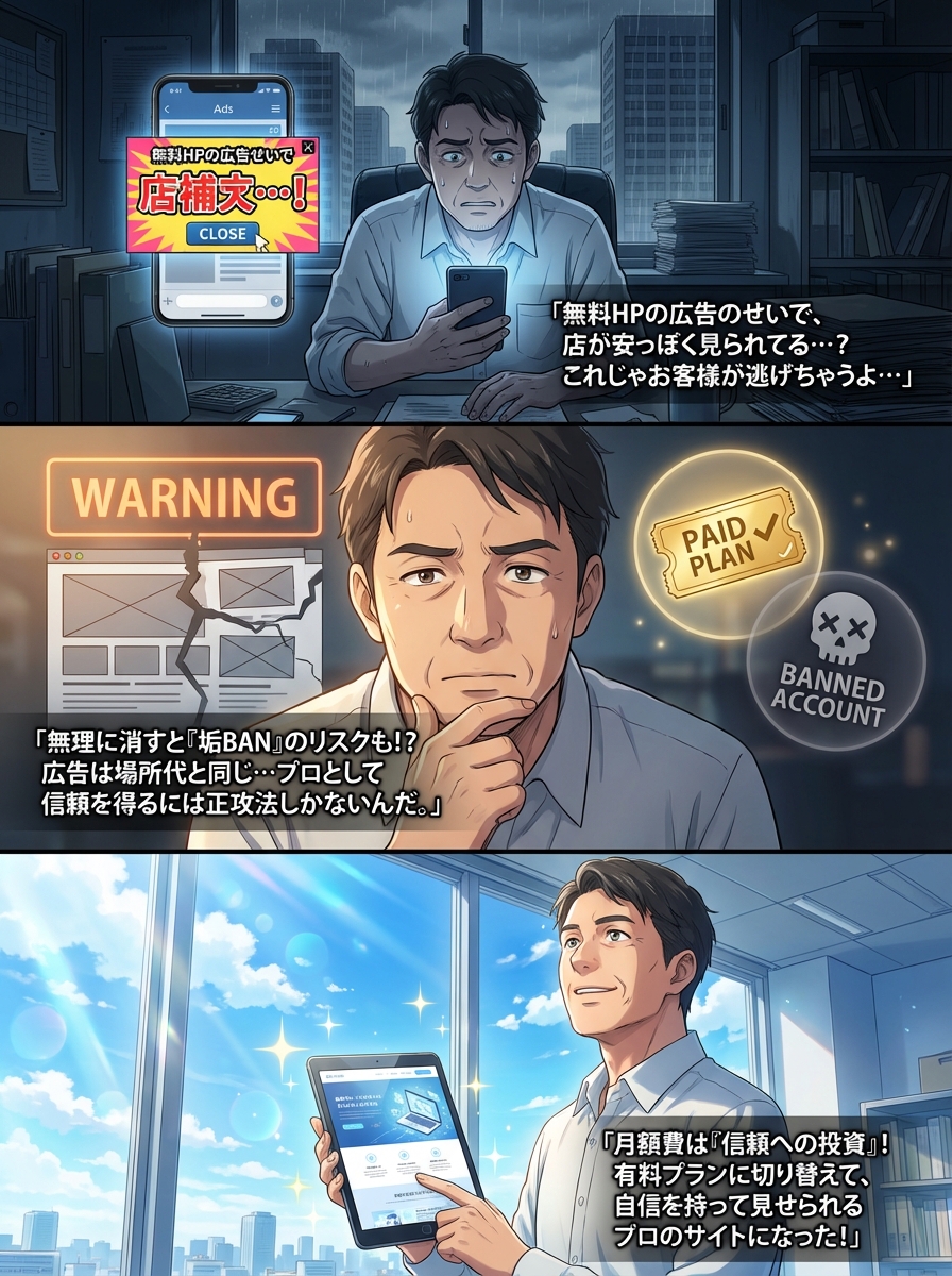 無料ホームページの広告を消す方法は？非表示にするメリットと最適な解決策