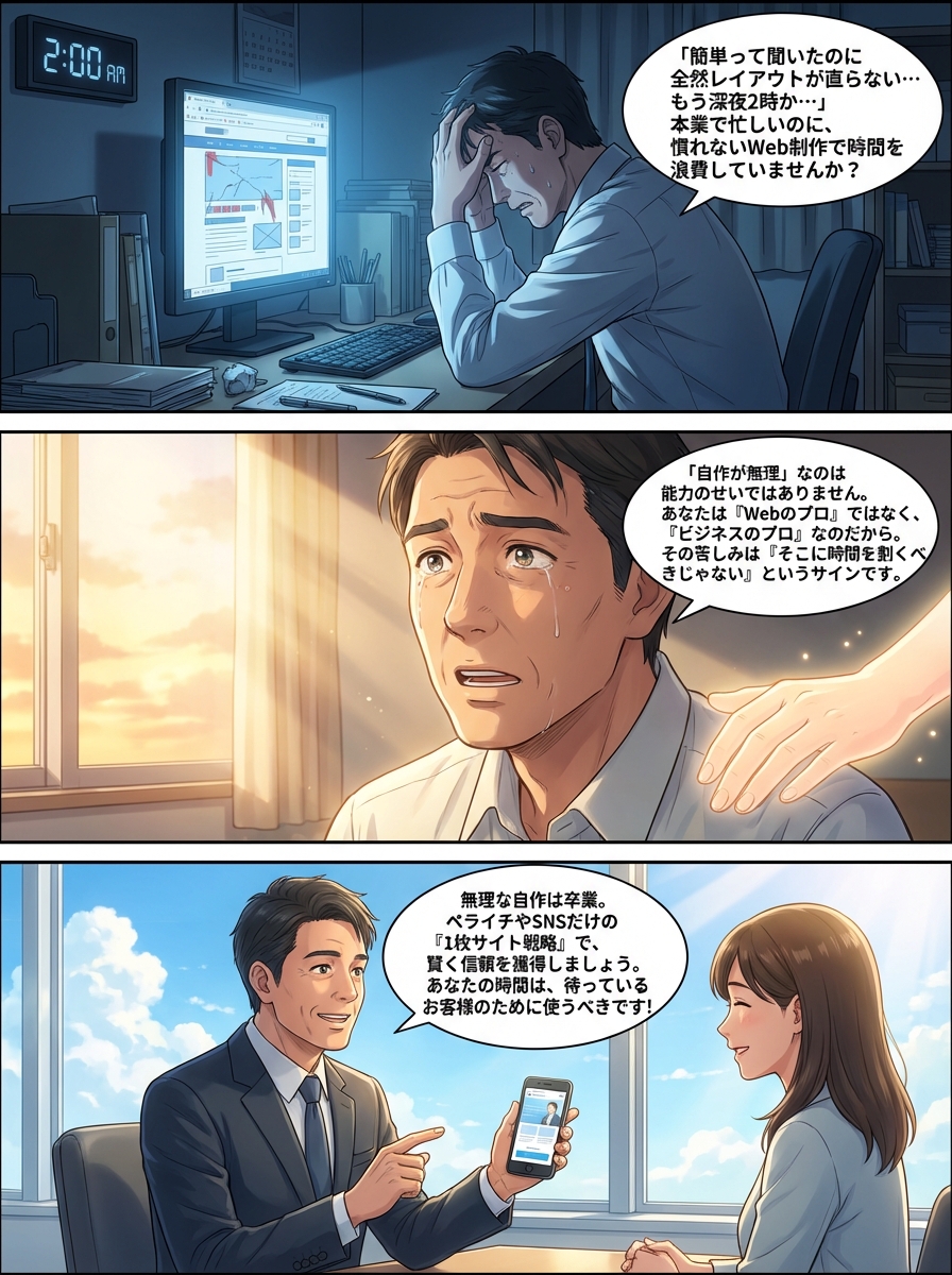 個人事業主のホームページ自作は無理？挫折する理由と後悔しない3つの代替案
