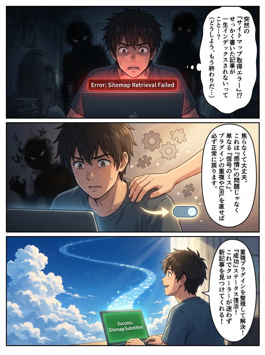 XMLサイトマップエラーの解決図鑑｜サーチコンソールで「取得できませんでした」が出る原因と対処法