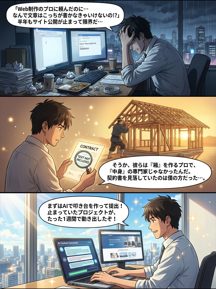 制作会社が記事作成をしてくれない？納得できない理由とプロジェクトを動かす3つの解決策