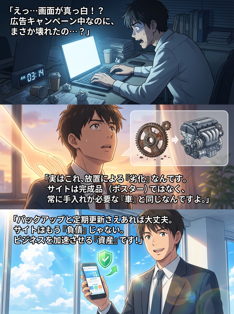 WordPress納品後の放置はなぜ危険？放置リスクと初心者が自分で行うべき最低限の保守ガイド