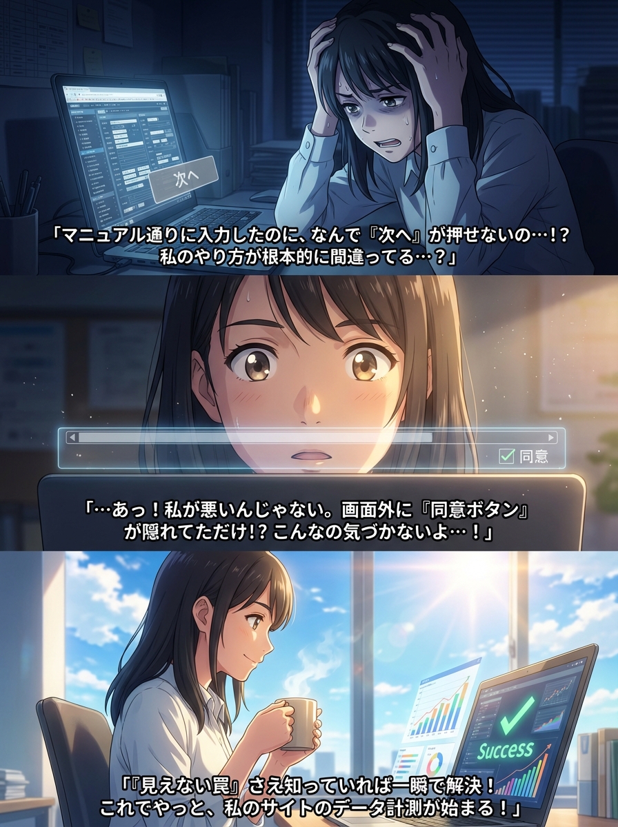 Googleアナリティクスが設定できない原因と解決策|画面が進まない・反映されない時の対処法