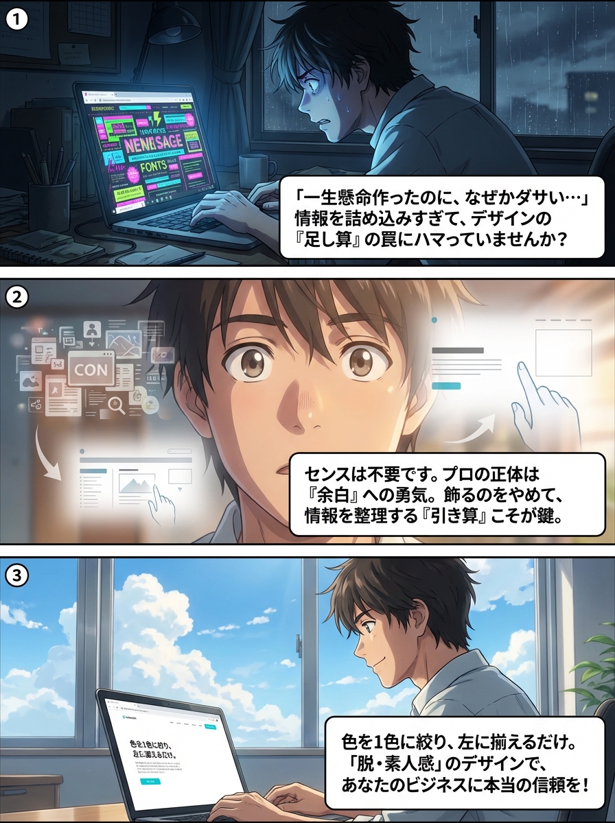 素人のホームページが「ダサい」と言われる決定的な理由と解決策｜センス不要でプロ級に見せる改善の法則