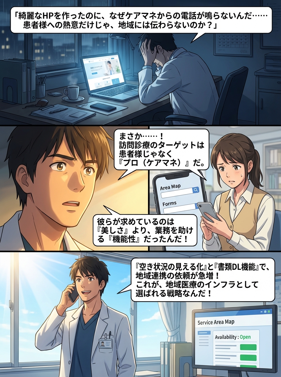 訪問診療クリニックのホームページ制作で集患を最大化する設計の極意｜ケアマネから選ばれる信頼構築の秘訣