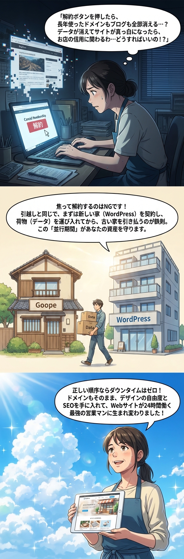 グーペの解約手順とWordPress移行の全ステップ｜ドメイン移管の注意点と失敗しないタイミング