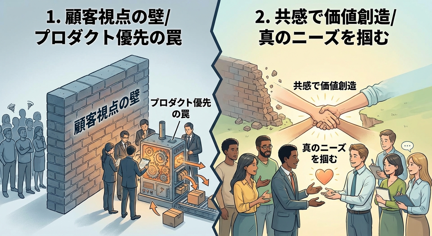 見込み客のペインに寄り添うってなかなか難しい。どうしてもプロダクトアウトになってしまう。