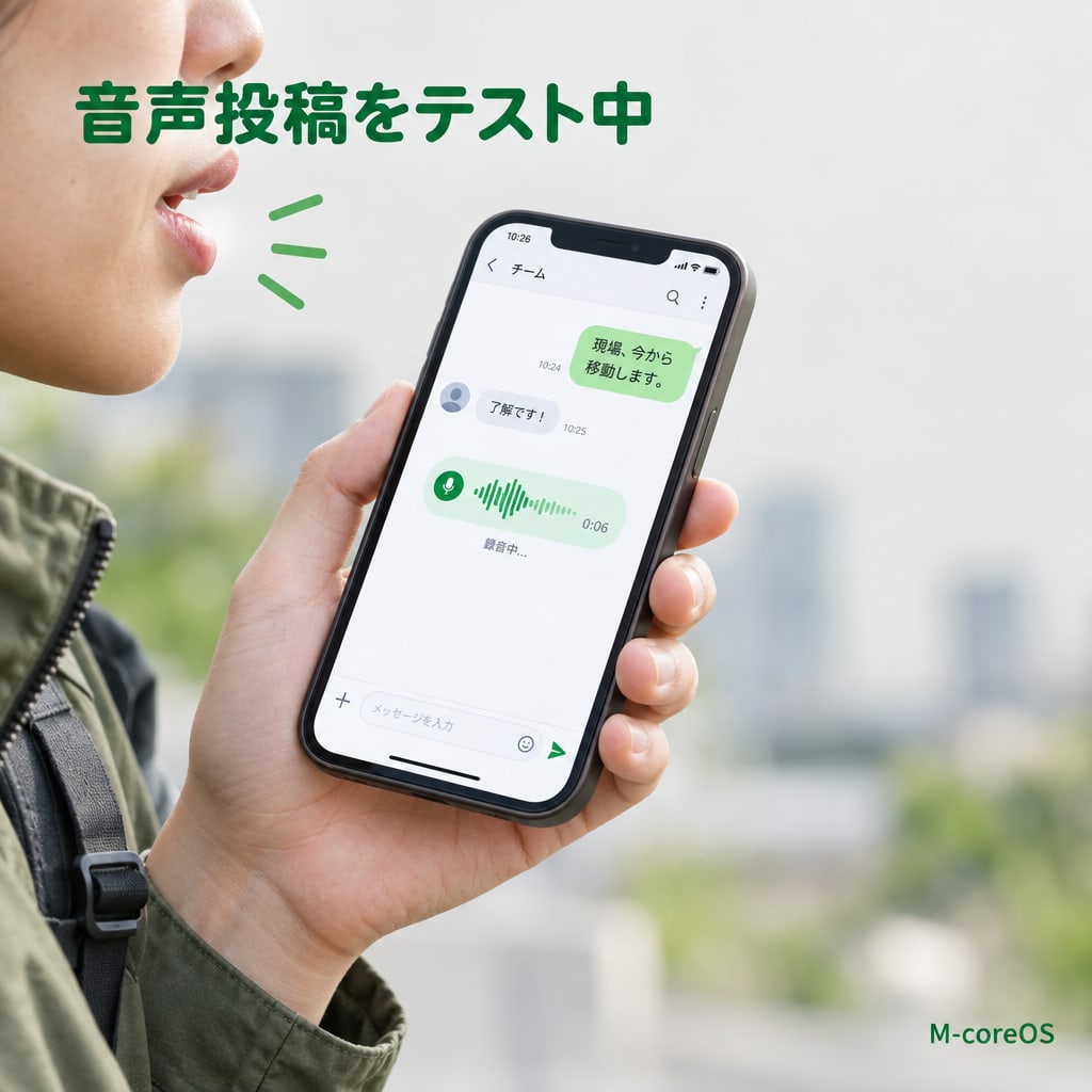 M-Core OSでLINE音声によるメモ投稿テストを実施します