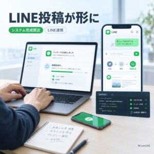 LINEから送るメモ一行投稿システムが完成しました