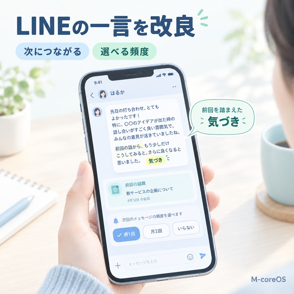 投稿後のLINE返信を改良し、前回のヒントを取り入れた変化も伝えるように