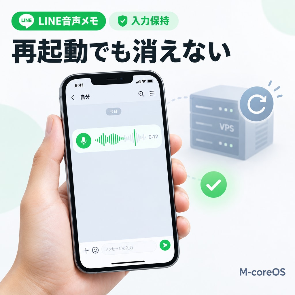 LINE音声入力中にVPSを再起動しても内容を保持するよう修正