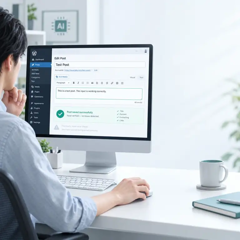 LINEからの入力不具合を修正し、テスト投稿で動作を確認しています